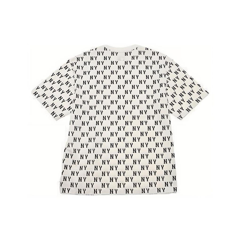 MLB SS24 New York Yankees T-shirt Girocollo Manica Corta Stampa Logo All Over Unisex Top Crema 3ATSM0843-50CRS