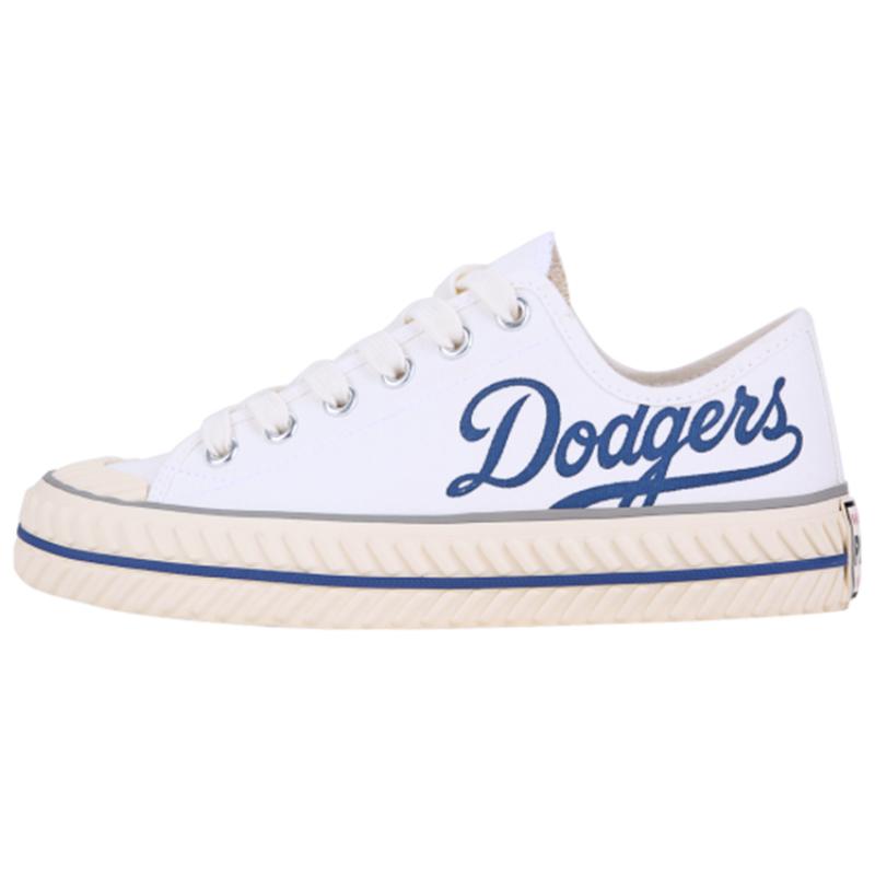 

MLB Playball Slip Resistant, Abrasion Resistant, Lightweight Low Top Canvas Shoes Unisex White Blue Sneakers 32SHP6011-07W 42.5