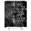 Inspiring Black White Lion Shower Curtain Set Perfect For Bathroom Decor With Quote 'It'S Not Over When You Lose It'S Over When