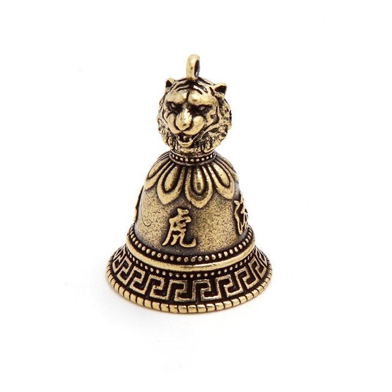 1pc Brass Chinese 12 Zodiac Animals Heads Bell Keychain Pendants Jewelry Vintage Copper Feng Shui Car Key Chain Hanging Keyring Gift