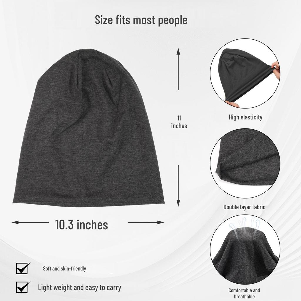 Jednokolorowa dwuwarstwowa luźna czapka - Oddychający splot do jazdy na rowerze na świeżym powietrzu, biegania i po porodzie