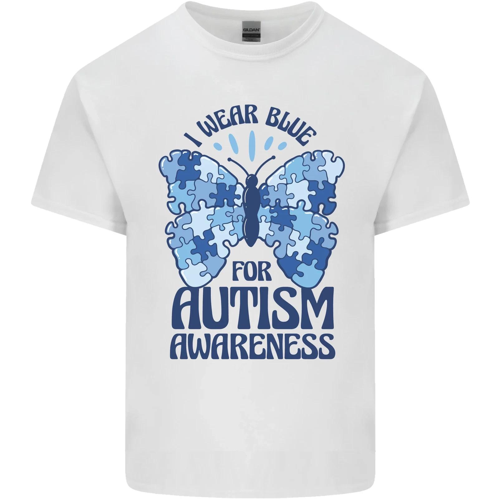 

I Wear Blue For Autism Butterfly Autistic Kids T-Shirt Childrens 2XL