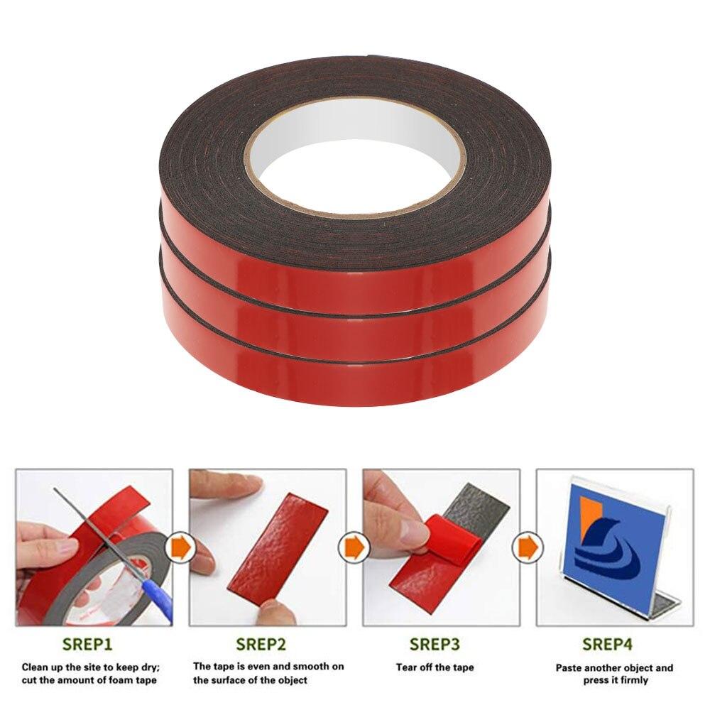Double-sided Foam Sponge Tape, Double-sided Adhesive Foam Tape for Mounting, Double-sided Adhesive Tape, Length 10m