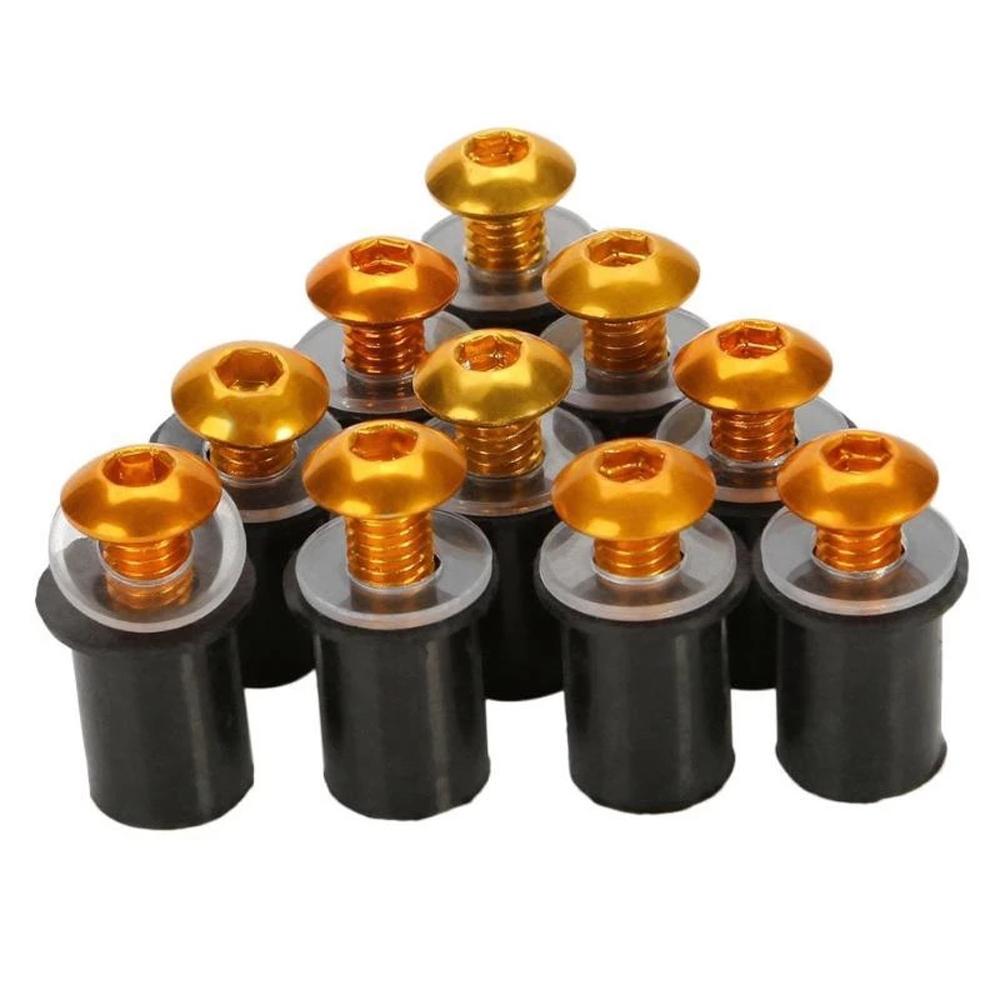CNC Aluminum Motorcycle Fastener Motorcycle Windscreen Screw Windshield Bolts M5 Windscreen Nuts