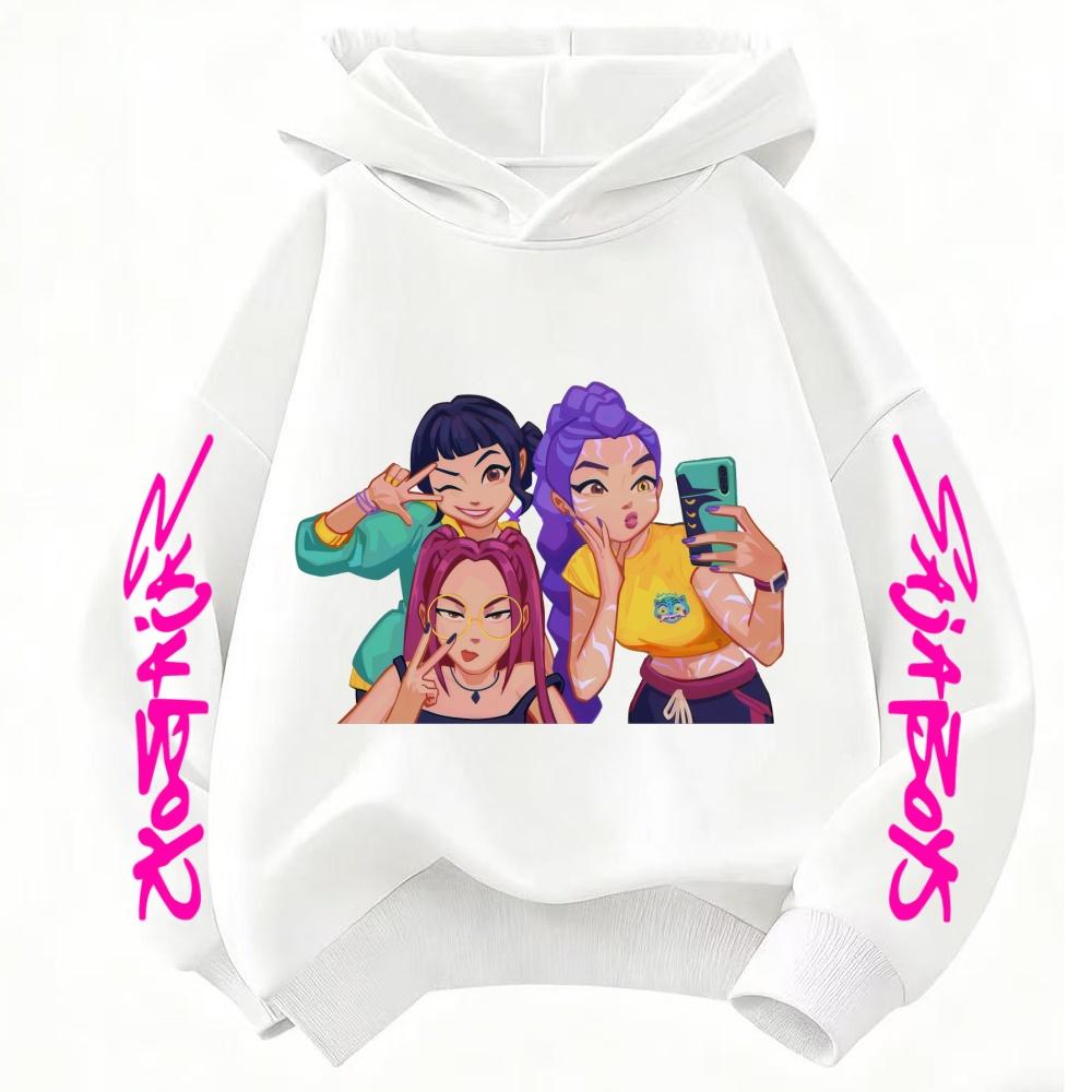 Best Seller Hooded Sweatshirt Cute Prints KPop Demon Hunter Cartoon Children's Fashion WarmTops Casual Cotton Clothing