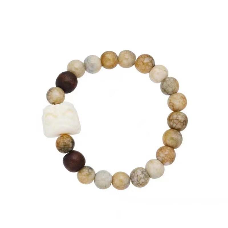 Chinese Retroinspired Style Alloy Bracelet For Women With Beads Geometric