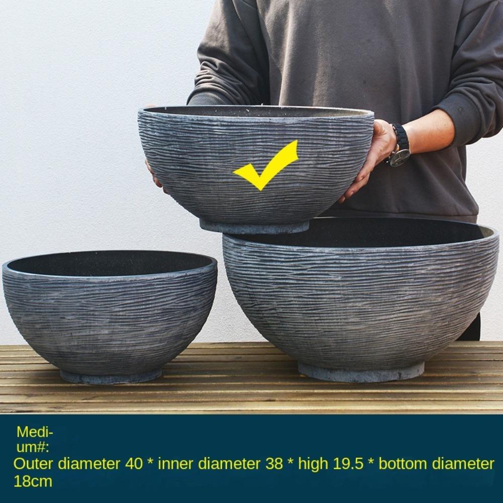 Large Bowl Planter Water Lily Pots Resin Crafted Garden Bowl Planter Simulation Water Plant Pot
