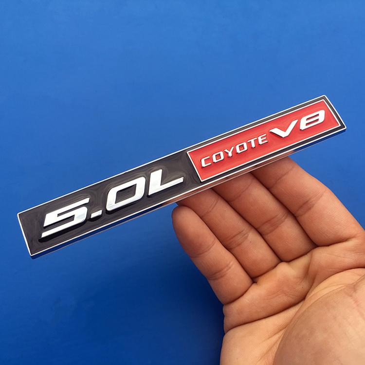 BAZY3 Car 5.0L Coyote V8 GT 5.0 Hood Fender Trunk Nameplate Decal Emblem Badge Sticker Accessories For Ford F150 F250 FX4 Mustang