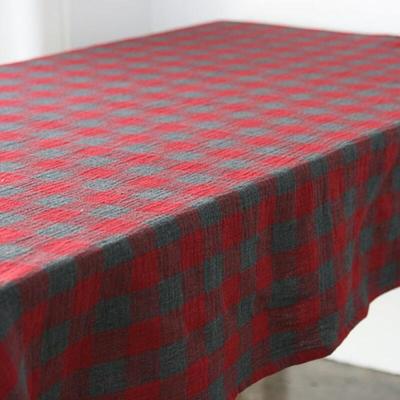 Double Gauze Check Tablecloth - Red 130x130