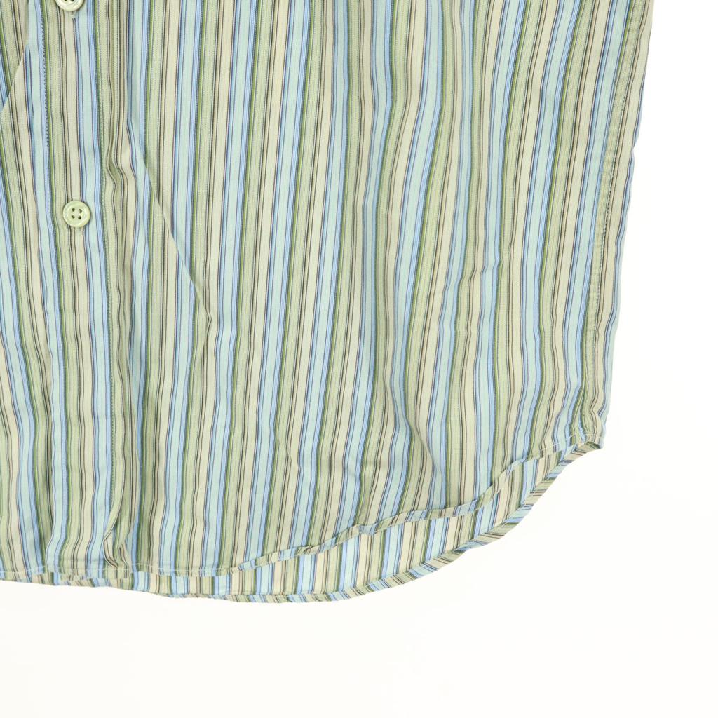 Beauty Products Paul Smith Striped Pattern Long Sleeve Cotton Shirt Green Men's Used
