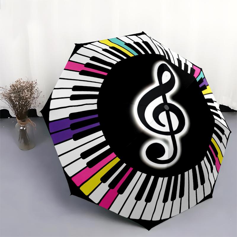 1PC Musical notes Umbrella Portable Folding Umbrella Iron Frame Hole Bone Structure Outdoor Home Umbrella A2
