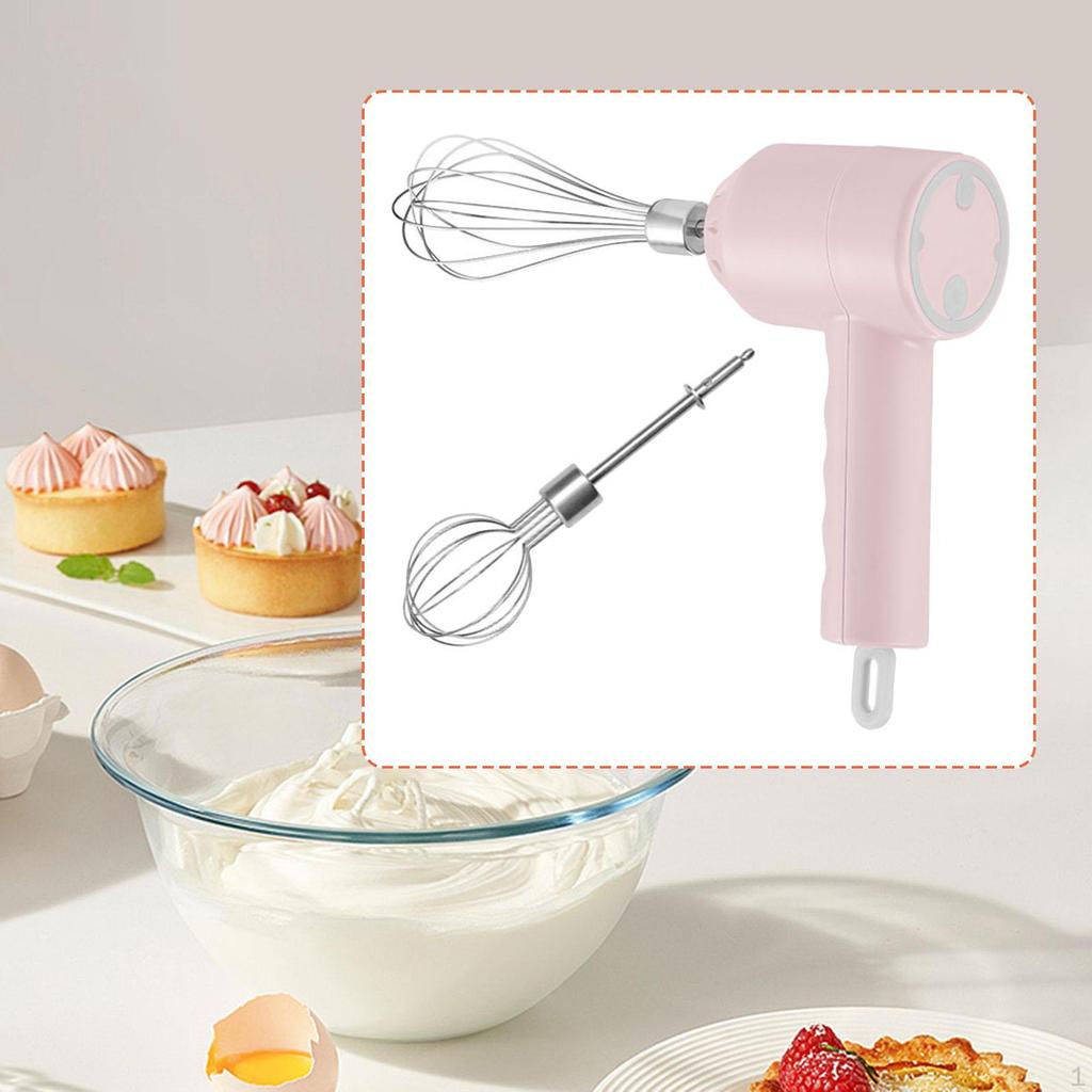 Hand Mixer Rechargable Kitchen Gadgets Cordless for Beating Whisking Light Green