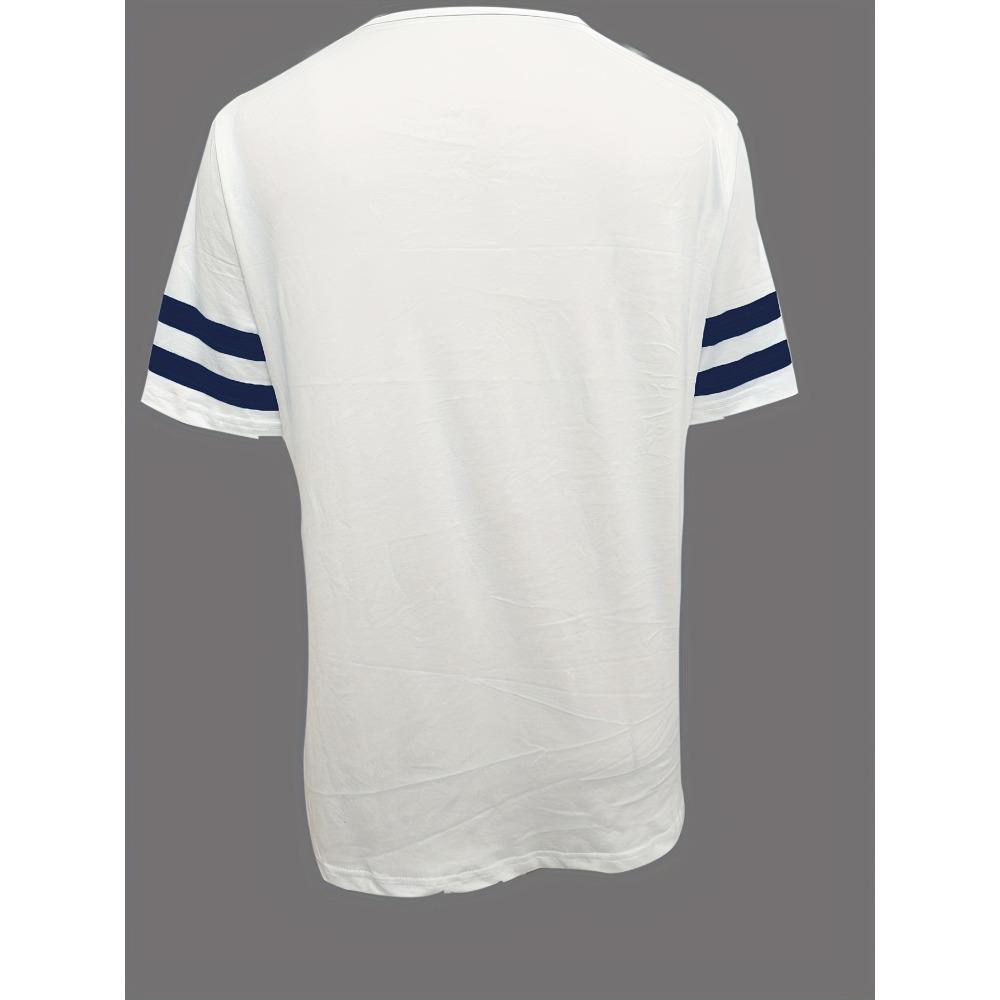 Anchor Print V-neck T-shirt, Spring and Summer Casual Short-sleeved T-shirt, Women's Clothing