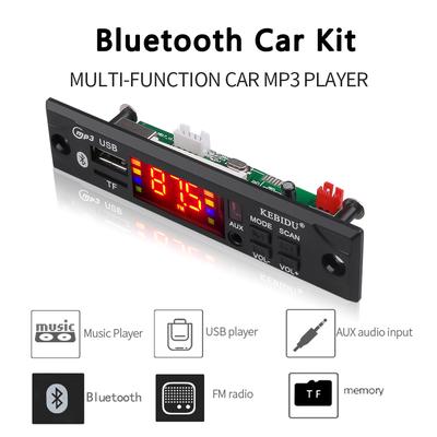 Car FM Radio Module Stereo Bluetooth 5.0 MP3 Decoder Board 12V TF USB AUX WMA KEBIDU For 2*20W 40W Home Speaker Player