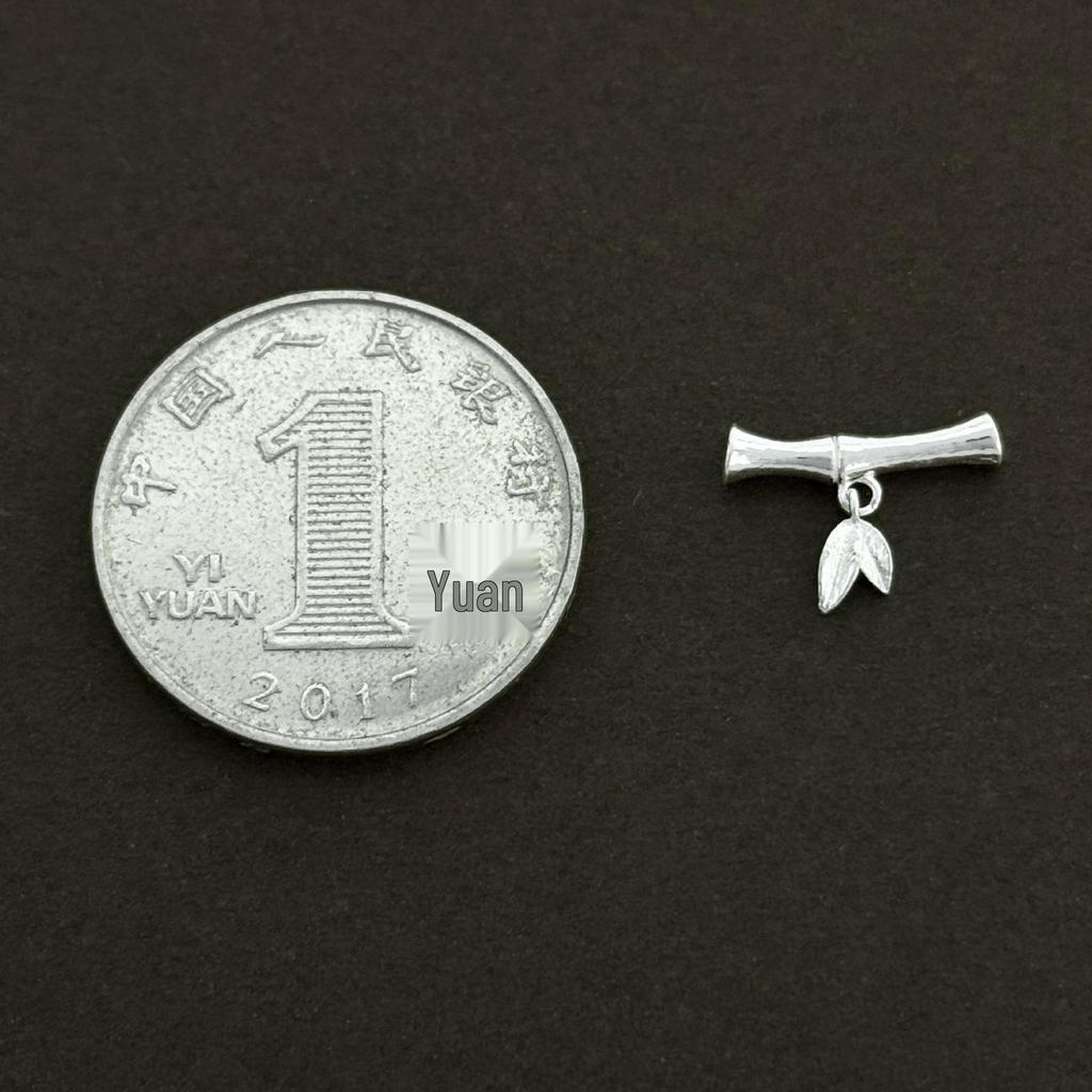 Sterling Silver 3D Bamboo Joint & Leaf Beading Accessories for DIY Bracelets and Necklaces