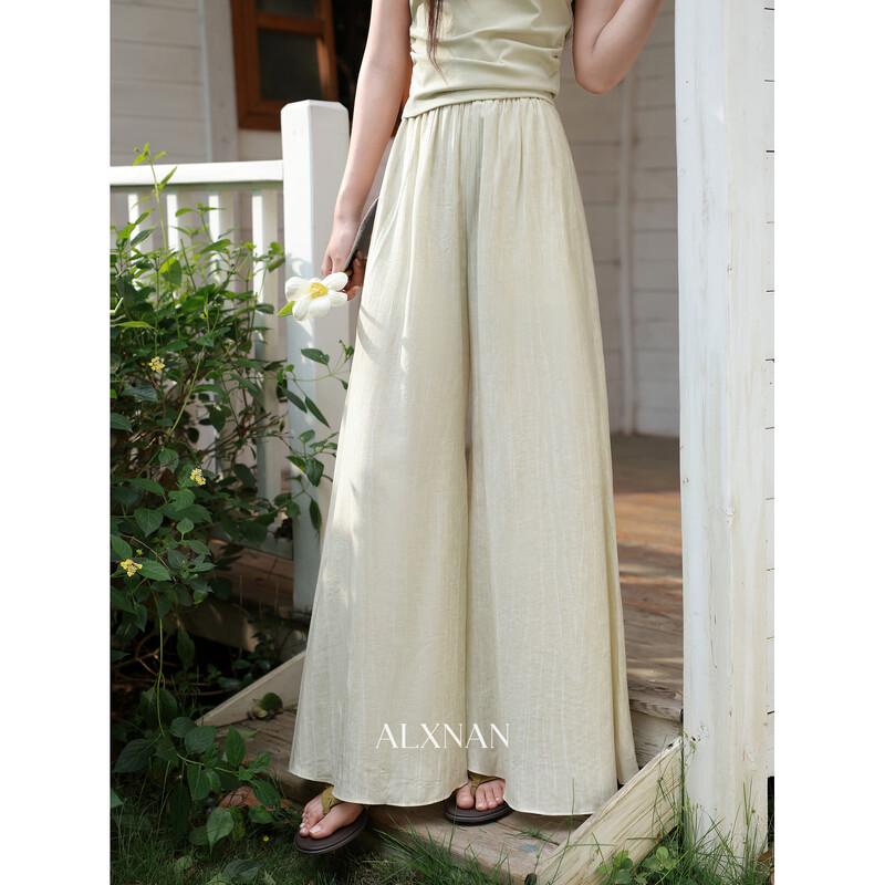 Women s Summer Draped Loose Wide-Leg Casual Pants M