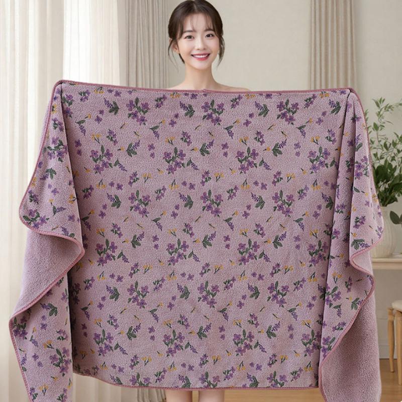 Floral Bath Towel Soft and Super Absorbent Bath Towel