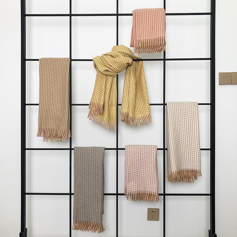 New Fashion Imitation Cashmere Women Tassel Plaid Scarf Autumn Winter Warm Shawl Long Wrap Outdoor Female Thick Blanket