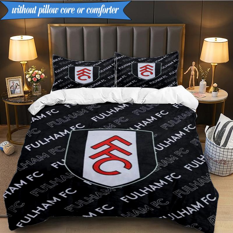 3PCS Fulham F.C Printed Soft Bedding Set,Including 1pc Duvet Cover And 2pcs Pillowcases Perfect for Bedroom, Dormitory, Fan gift