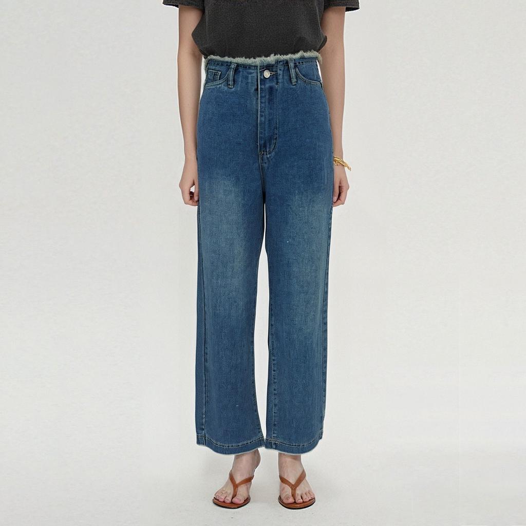 Women's Denim Classic Versatile High Waist Fashionable Trousers