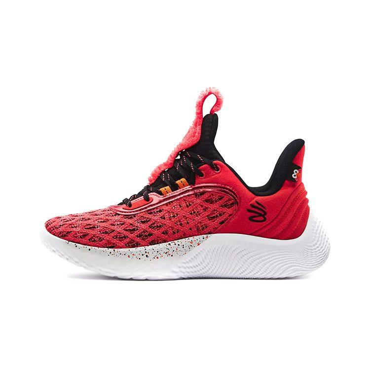Under Armour X SESAME STREET Curry 9 Low Top Performance Basketball Shoes Coral Powder Unisex 3024249-603