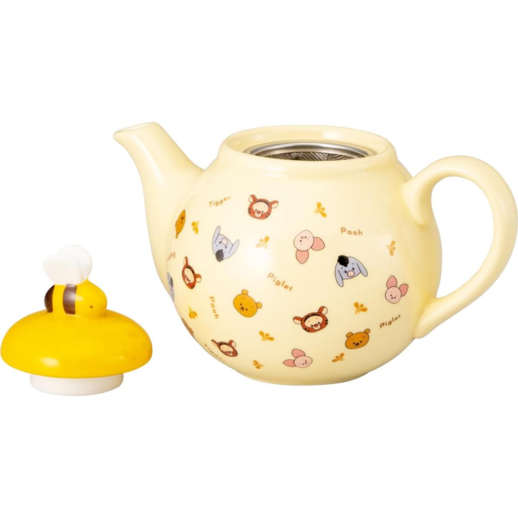 Disney the Yululun 18 x 14cm Winnie the Pooh Birthday Gift "Winnie Pooh" Teapot, Approx. Diameter, 500ml, Yellow, SAN4530, Tableware, Merchandise,