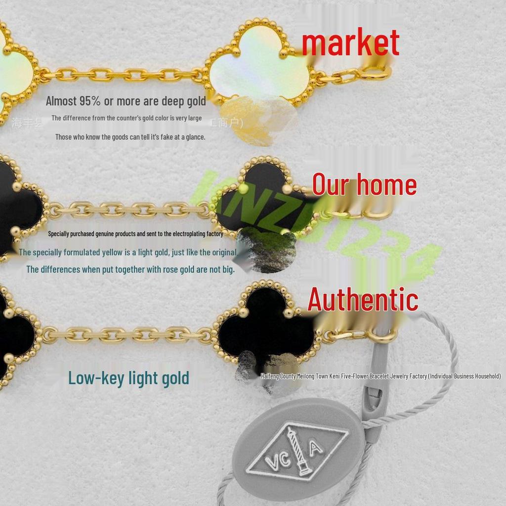 Gold Four-Leaf Clover & Five-Flower Pendant Necklace, 18K Plated, Elegant Gift for Her