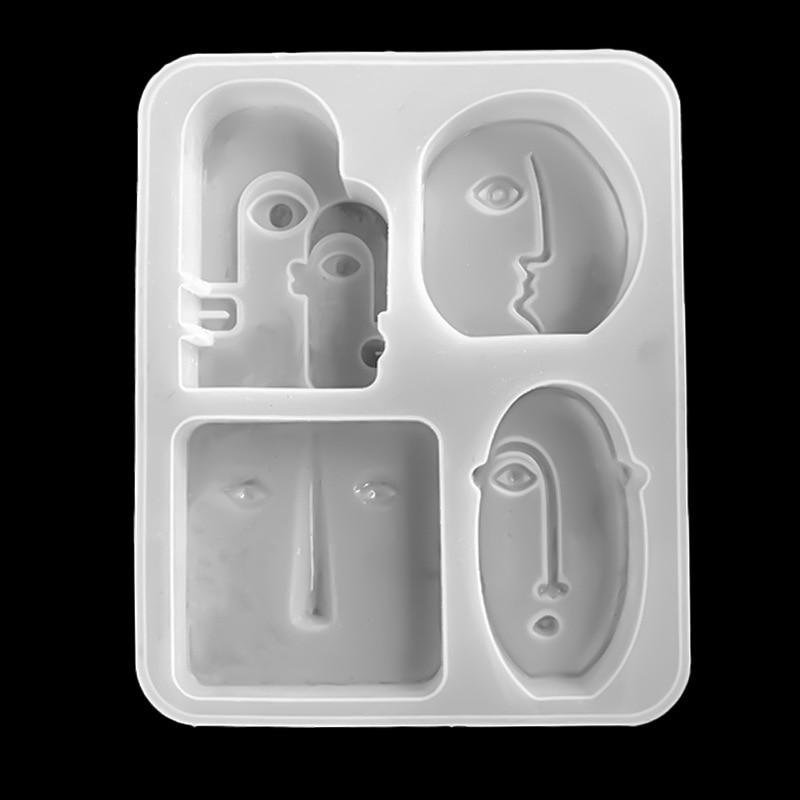 1PC Abstract Human Face Shape Design Silicone Candle Mold Handmade Epoxy Resin Aromath Soap Mold DIY Craft Mold