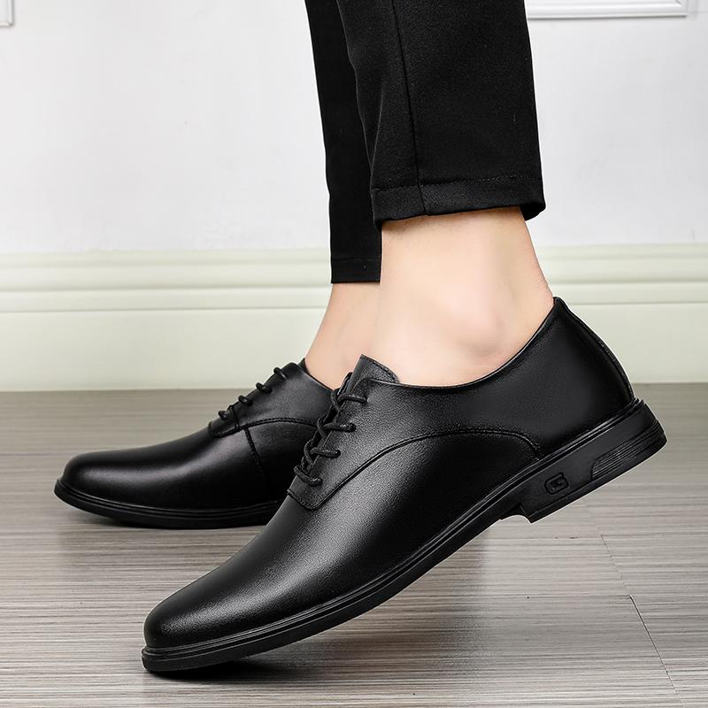 Sapatos oxford masculinos com cadarço Outono Couro Genuíno Moda Masculina exterior Casual de Negócios Sapatos Masculinos respirável Sapatos de Trabalho Robustos homem