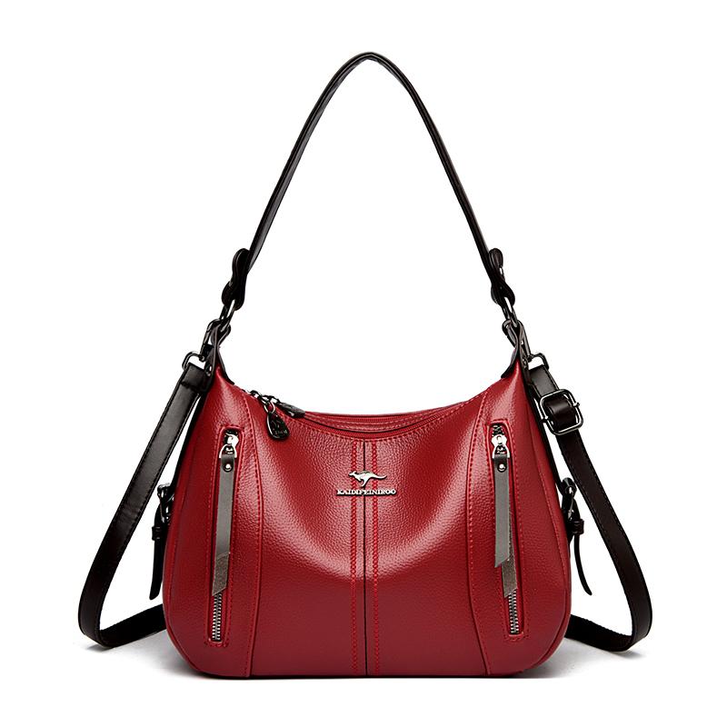 Genuine Brand Top Quality PU Leather Bags for Women Designer Top-Handle Bags Ladies Casual Tote Shoulder Crossbody Bag 2 Layers
