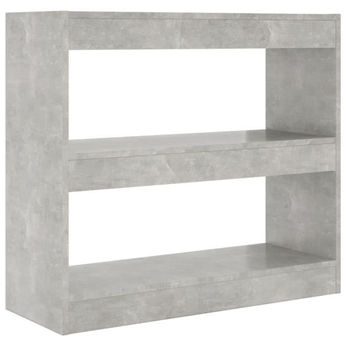VidaXL Bookcase-Room Divider Concrete Grey 80x30x72 Cm