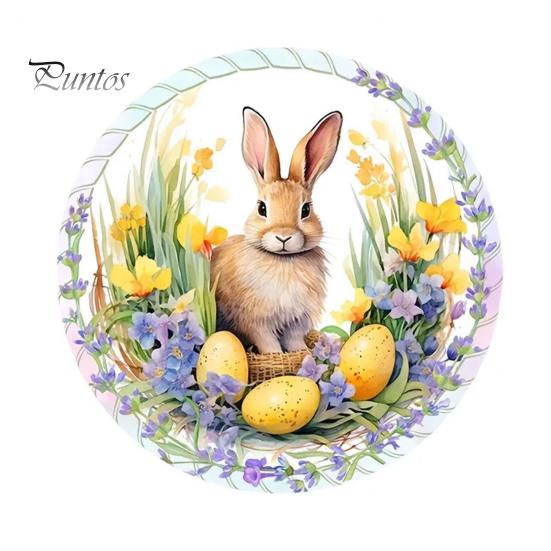 

Пасхальный кролик, украшение из окрашенного акрила, подвесное украшение на окно, красочный кролик, художественное украшение для дома, стены, двери, сада, весеннего пасхального декора E