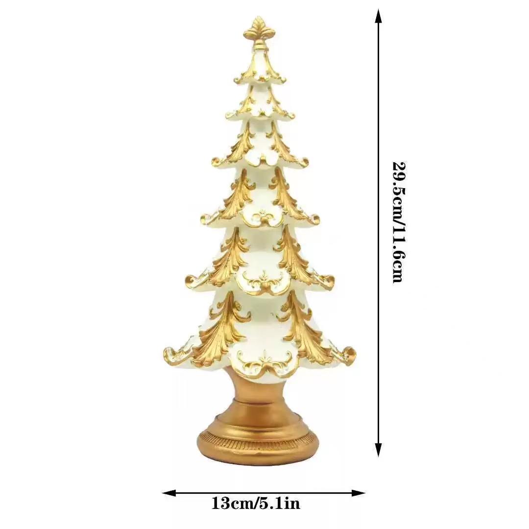 

Christmas Tree Desktop Decoration Holiday Office Ornament Best Christmas New Year Gift Party Home Decor Resin Crafts Figurines золотий