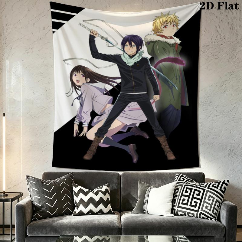 Noragami Stray God Wall Tapestry Aesthetic Wall Hanging Printed Fabric Blanket Decorative Tapestries for Bedroom Living Room Home Decor