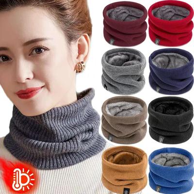 Neuer warmer Nackenschutz Halstuch Winter Plüsch Schal Wollstrick Mode Einfarbig Herren Damen Kälteschutz Schal Outdoor