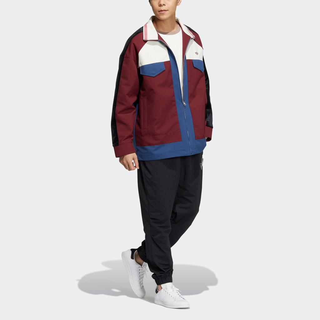 Adidas Originals Trefoil Anti-University Colorblock Jacket Men Jacket Burgundy HY7237