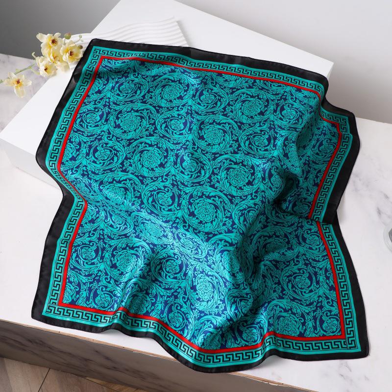 Silk Women's Square Scarf - Chinese Style Headscarf for Spring, Summer, Autumn - Neck Protection & Warmer - Elegant Thin Mom Style