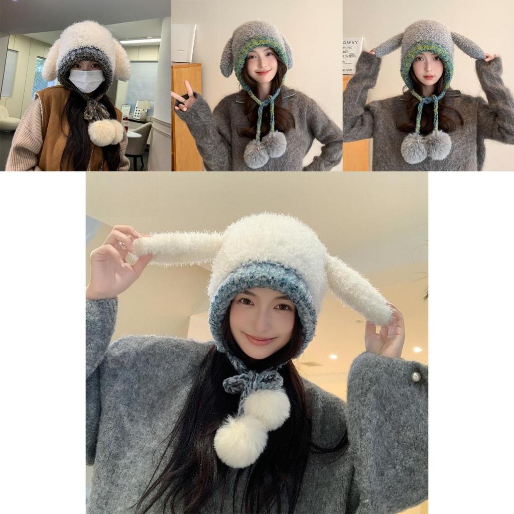 Cute Kids Knitted Bunny Ears Beanie With Warmth And Wind Protection
