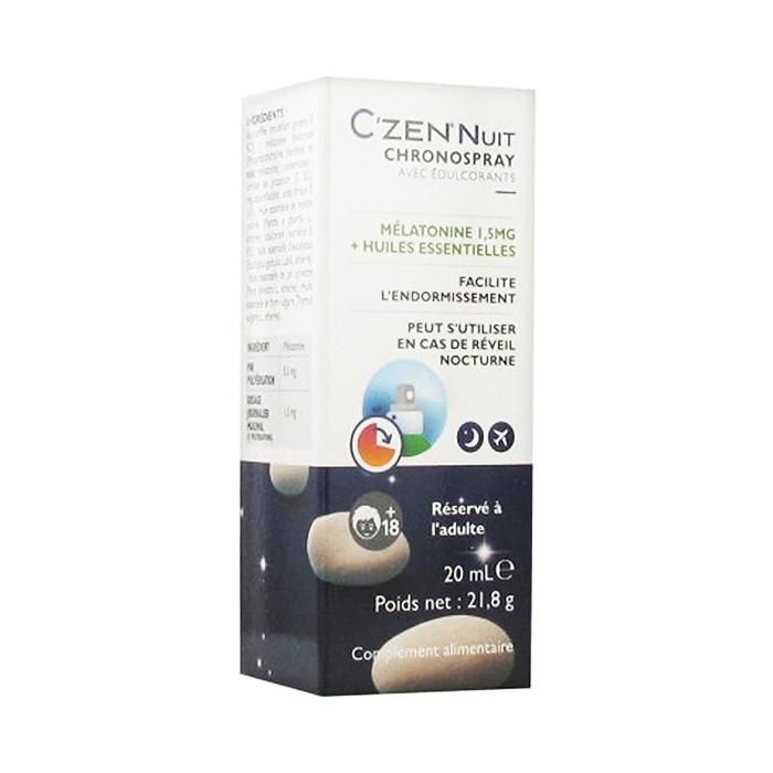 Bausch Lomb C#039;zen Nuit Mélatonine 1,5mg et Huiles Essentielles Spray Buccal 20ml