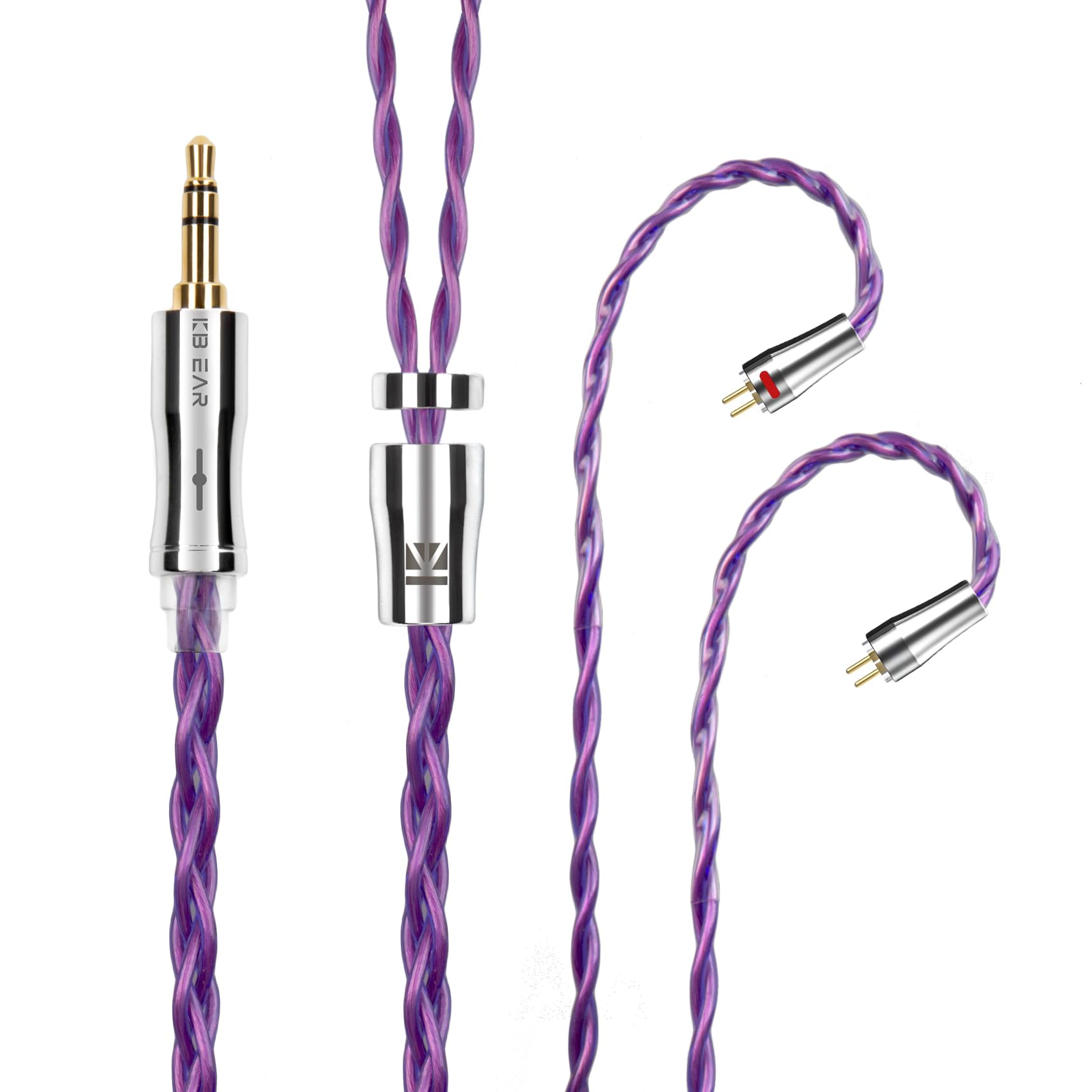 

Кабель для навушників Yinyoo 2pin KBEAR KBX4989 6N Монокристалічна мідь 4 ядра Кабель для навушників для перекабелювання Покращення якості звуку Кабель для навушників Аудіо навушники фіолетовий