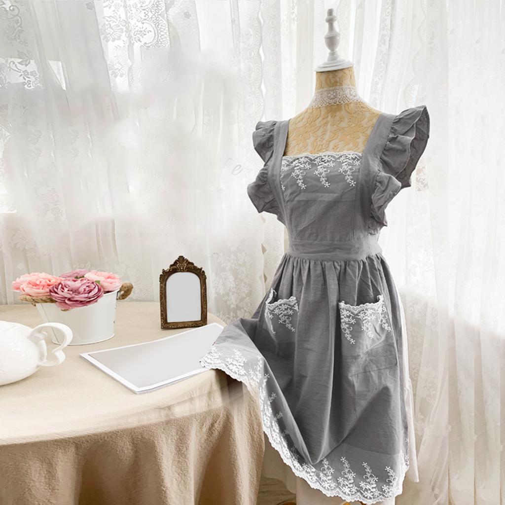 Women's Baking Apron Women's Ruffles And Roses Apron For Baking, Cooking & Crafts For Women's