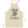 Kitchen Apron - Darts I Can't - Printed In France - Thick Resistant Cotton - Adjustable Ties