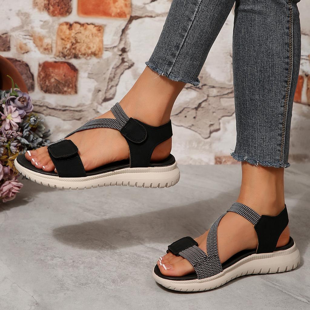Foreign trade large size platform versatile Velcro sandals Amazon 2025 summer new European and American sandals women
