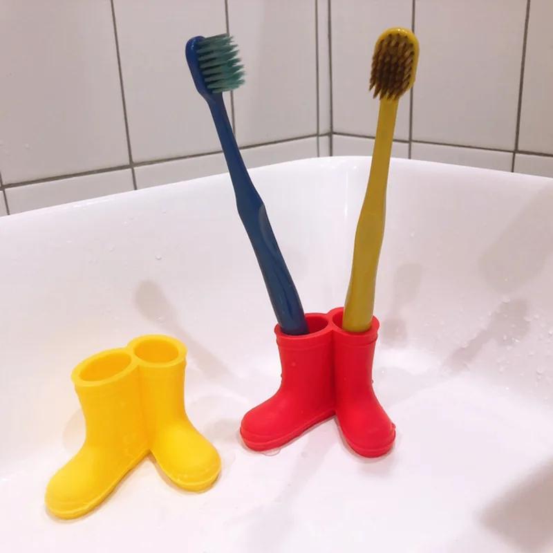 Creative Toothbrush Holder Rain Shoe Shape Storage Silicone Tooth Brush Dispenser Bathroom Organizer Accessories Tools