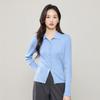 ESE-Y Women's Spring Slim-Fit Polo Collar Knitted Cardigan