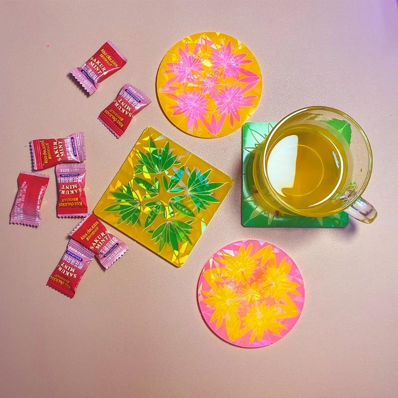 Cup Mat Resin Mold Holographic Coaster Silicone Mold Multi-functional Drink Coasters Epoxy Casting Mold DIY Art Tool