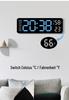 Multifunctional Rectangular Electronic Alarm Clock with Large Display - Wall-Mountable/Desktop Stand