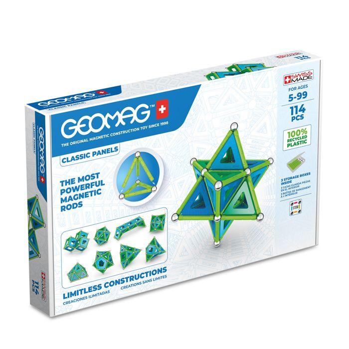 Kit de Construction Magnétique Écologique et Créatif - GEOMAG - Classic Panels Recycled 114 pcs