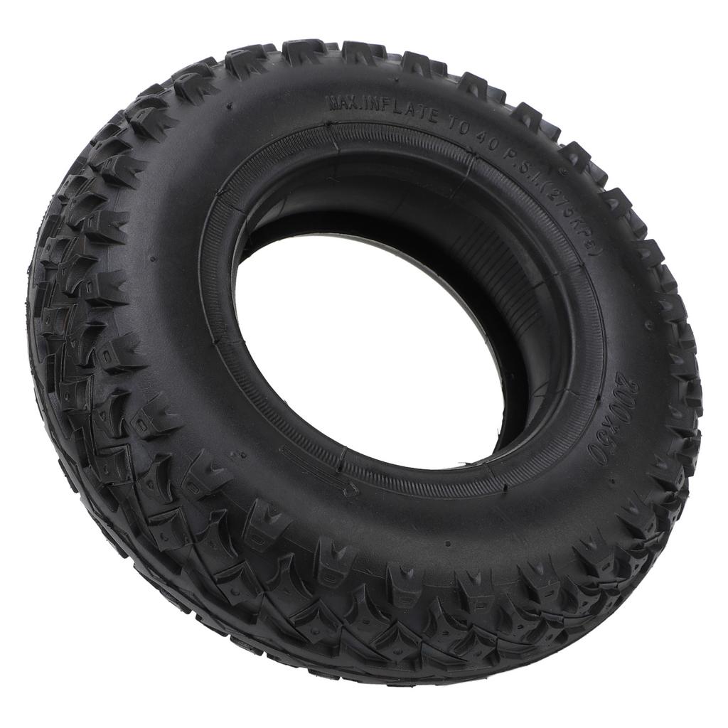 200X50 Tire and Inner Tube with TR87 Bent Valve Stem Rubber Anti Slip Impact Proof Replacement for Razor E100 E150 E200