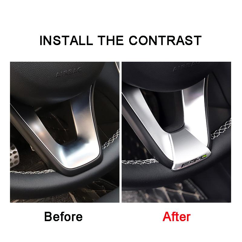 1Pcs Aluminium Alloy Car Steering Wheel Stickers Styling Accessories For Benz AMG W201 W124 W176 W204 W205 W203 W212 W211 W126
